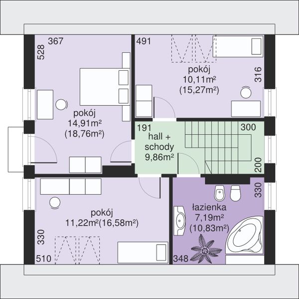 Poddasze projektu Dom przy Cyprysowej 20 N