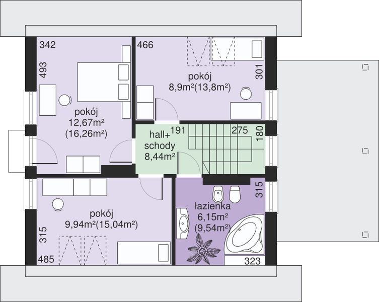 Poddasze projektu Dom przy Cyprysowej 26 N