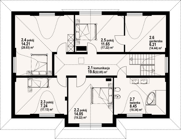 Poddasze projektu Chmielniki dw 49x