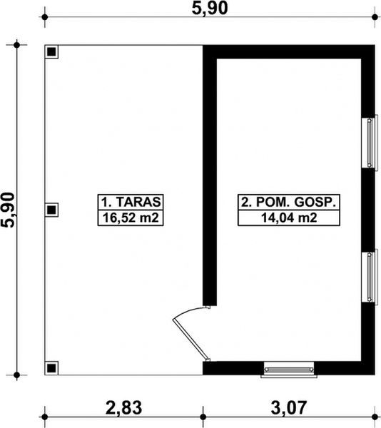 Parter projektu G322 - Budynek gospodarczy