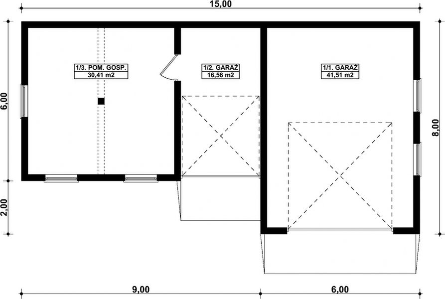 Parter projektu G324 - Budynek garażowo - gospodarczy