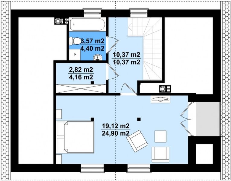 Poddasze projektu Patrycja