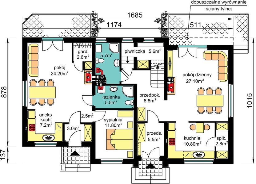 Parter projektu BS-15 wariant - dwulokalowy