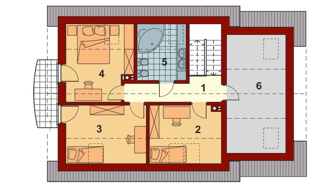 Poddasze projektu Pinczer 5 z garażem