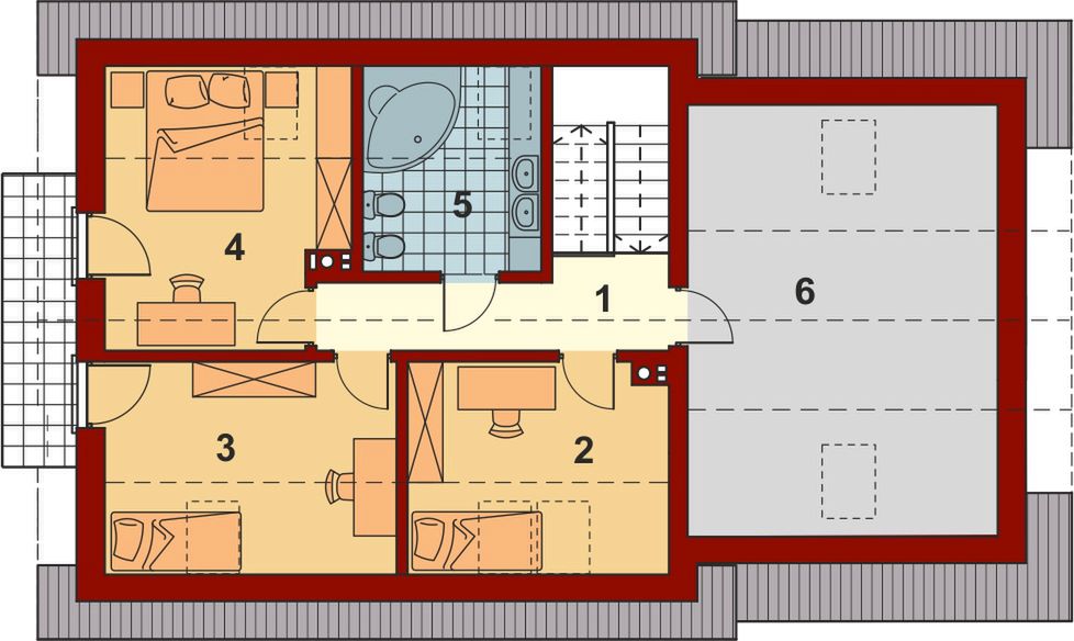 Poddasze projektu Pinczer 4 z garażem XL