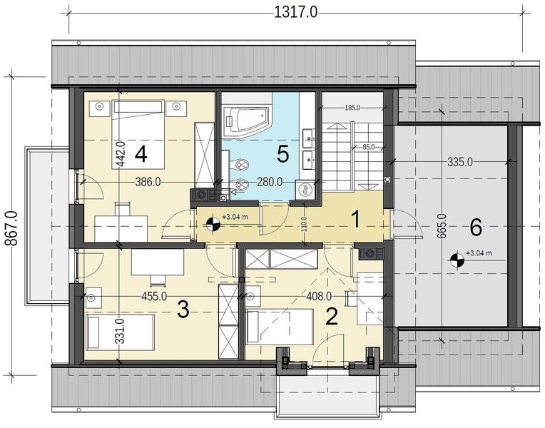 Poddasze projektu Pinczer 7 z garażem