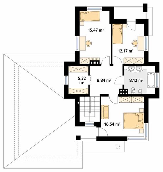 Piętro 1 projektu Cyprys 8