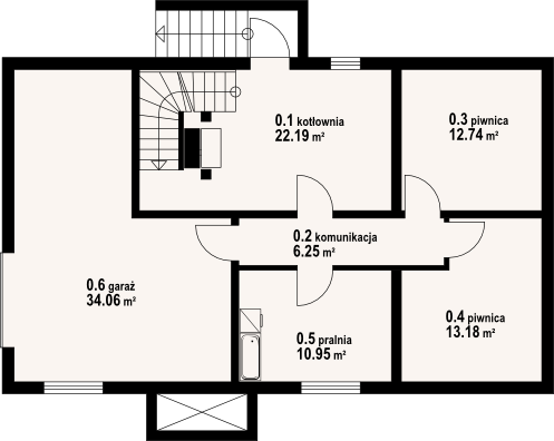 Piwnica projektu Milicz 17 dw