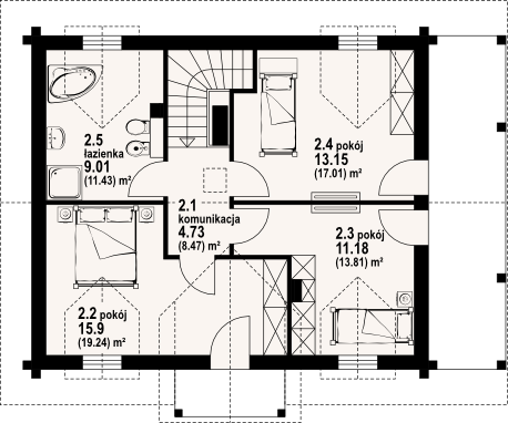 Poddasze projektu Milicz 17 dw