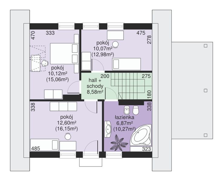 Poddasze projektu Dom przy Cyprysowej 27 N
