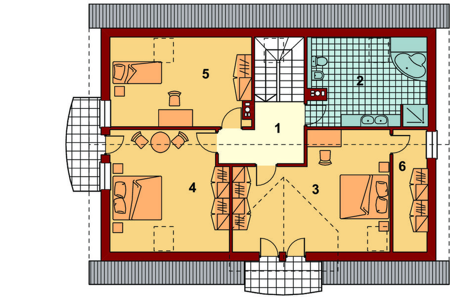 Poddasze projektu Sznaucer 4 z garażem XL