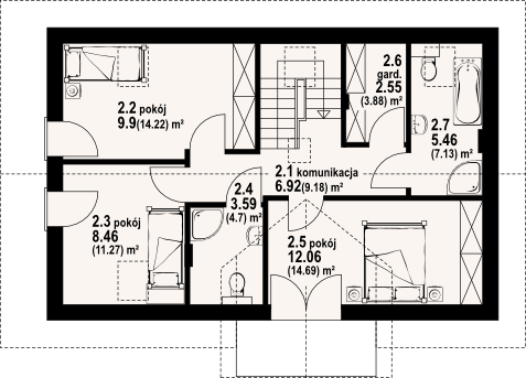 Poddasze projektu Miłkowice m1