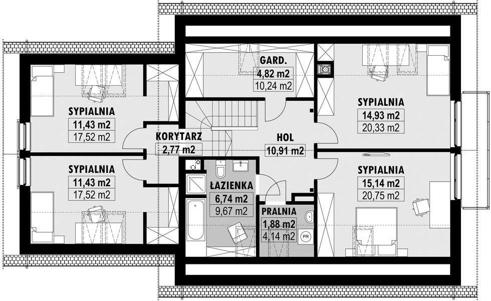 Poddasze projektu E-195