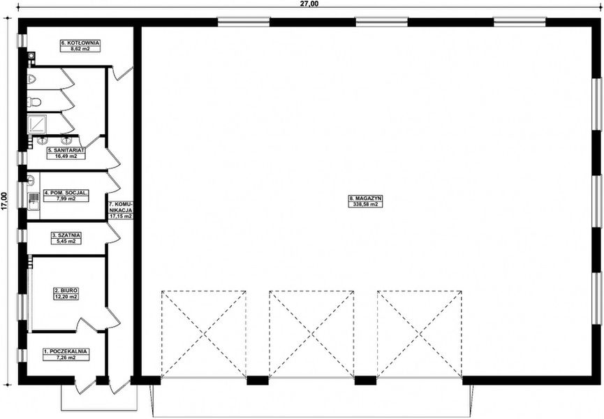 Parter projektu G325 - Budynek magazynowo - biurowy