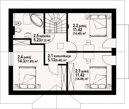 Poddasze projektu Dzikowo