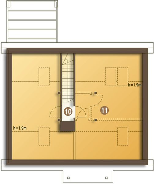 Poddasze projektu Marcin bez garażu [B]
