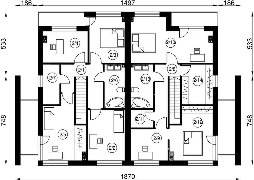 Piętro 1 projektu B-122