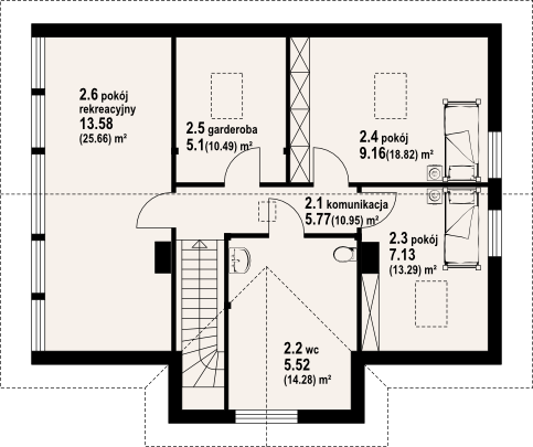Poddasze projektu Chmielów dw 15-0k