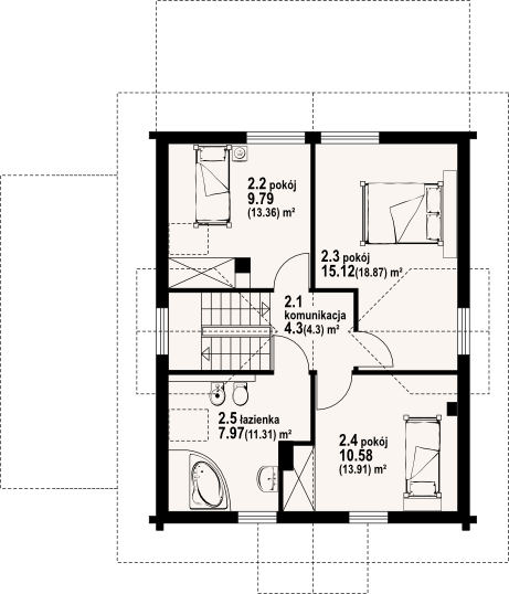 Poddasze projektu Rydzowo dw 5
