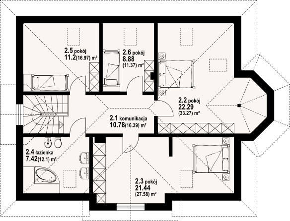 Poddasze projektu Zarzecze średnie 3