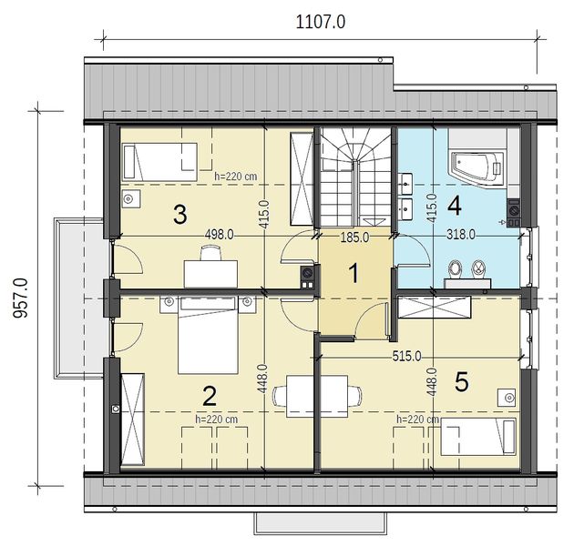 Poddasze projektu Sowa 11 bez garażu