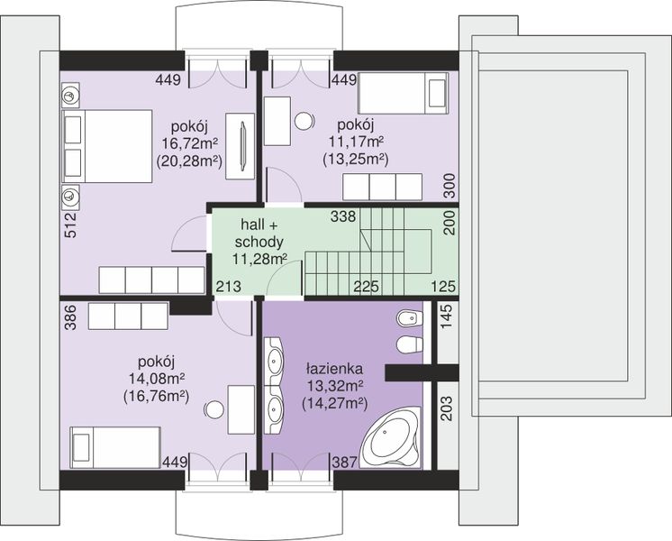 Poddasze projektu Dom przy Oliwkowej 2 H