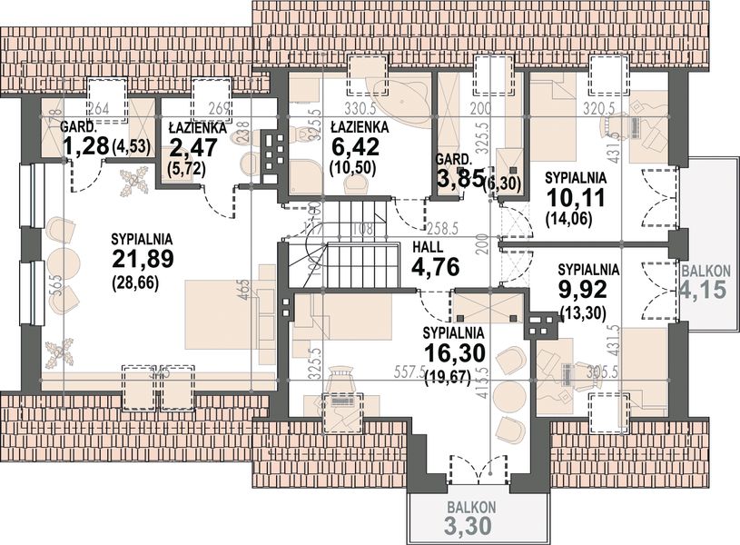Poddasze projektu Puchatek K 2G