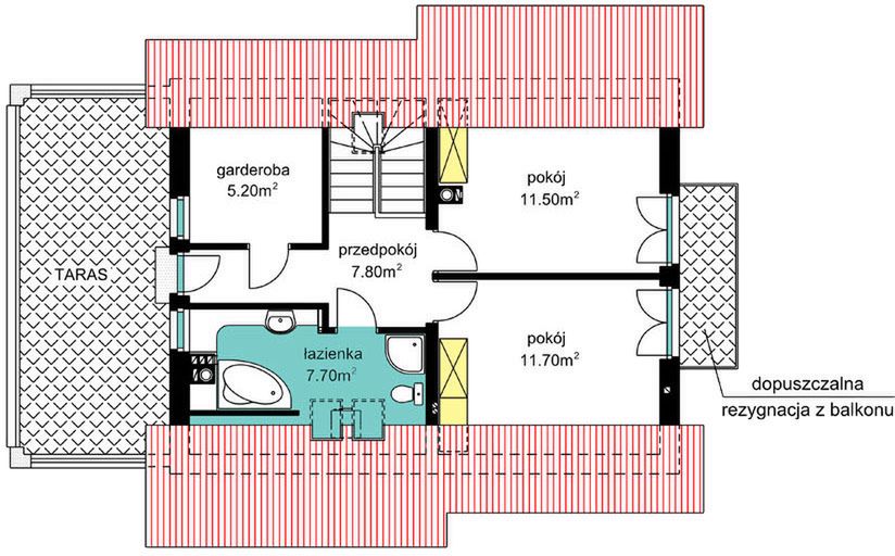 Poddasze projektu BW-49 wariant 8