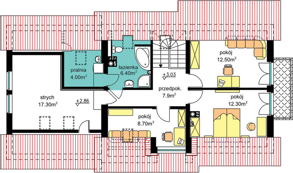 Poddasze projektu BW-03 wariant 5