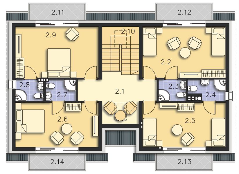 Poddasze projektu Budynek agroturystyczny Brzoza LMPS01