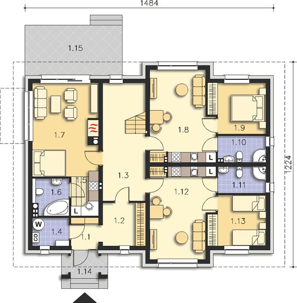 Parter projektu Budynek agroturystyczny Dąb 2 LMPS02a