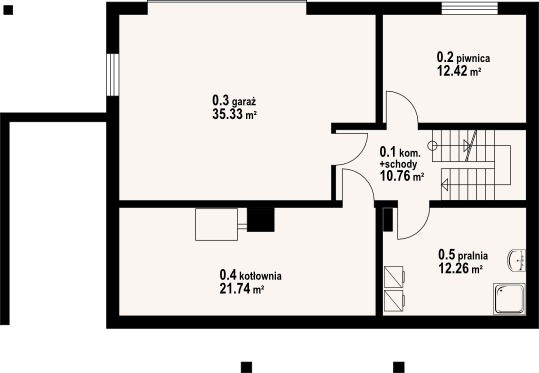 Piwnica projektu Chmielniki małe 59 dw
