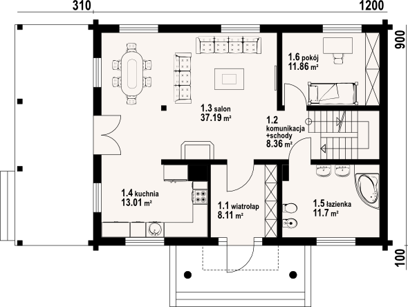 Parter projektu Chmielniki małe 59 dw