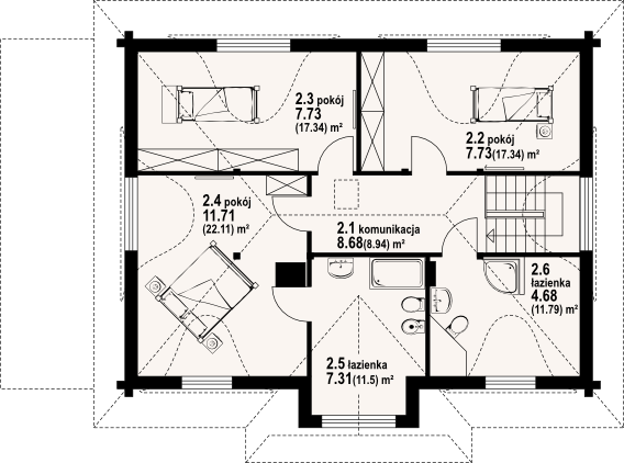 Poddasze projektu Chmielniki małe 59 dw