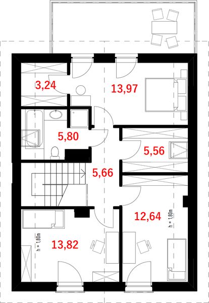 Poddasze projektu Kos