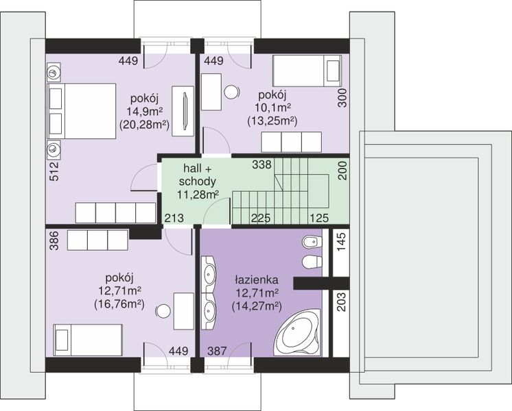 Poddasze projektu Dom przy Oliwkowej 3 N