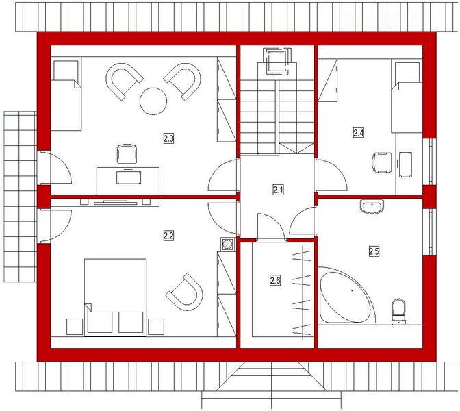 Poddasze projektu Domek Prosty ES (009 ES)