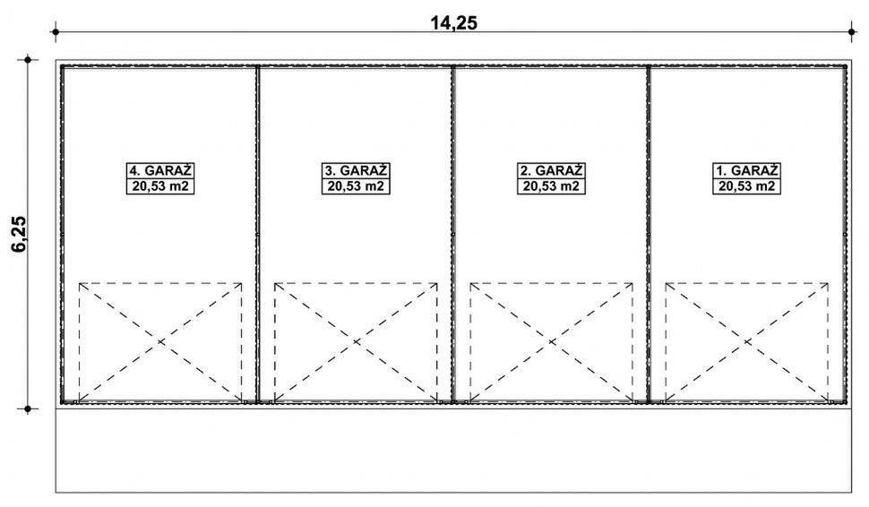 Parter projektu G328 - Budynek garażowy