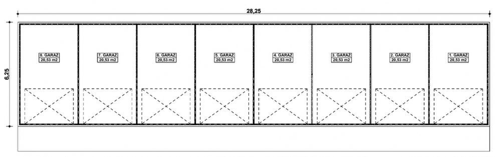 Parter projektu G329 - Budynek garażowy