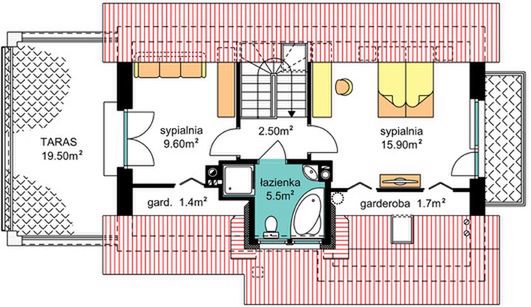 Poddasze projektu BW-30 wariant 2