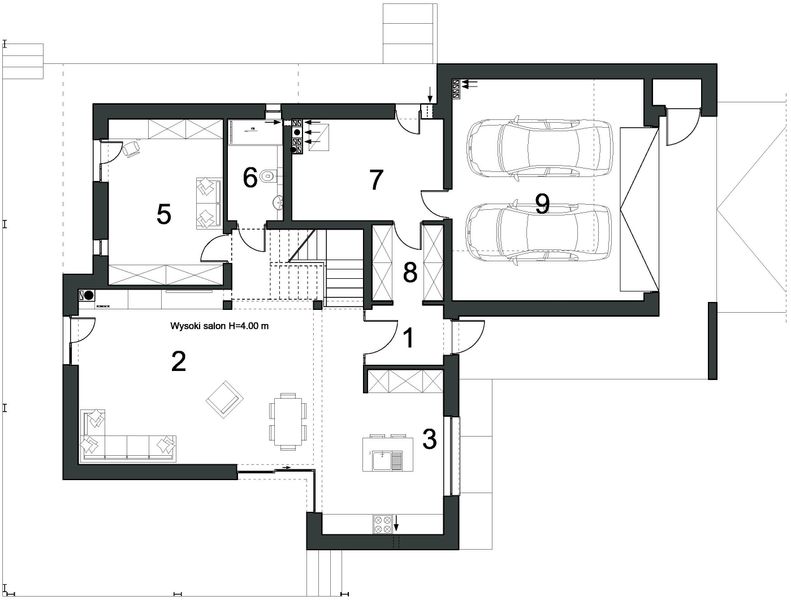 Parter projektu Komfortowy D15 Wariant