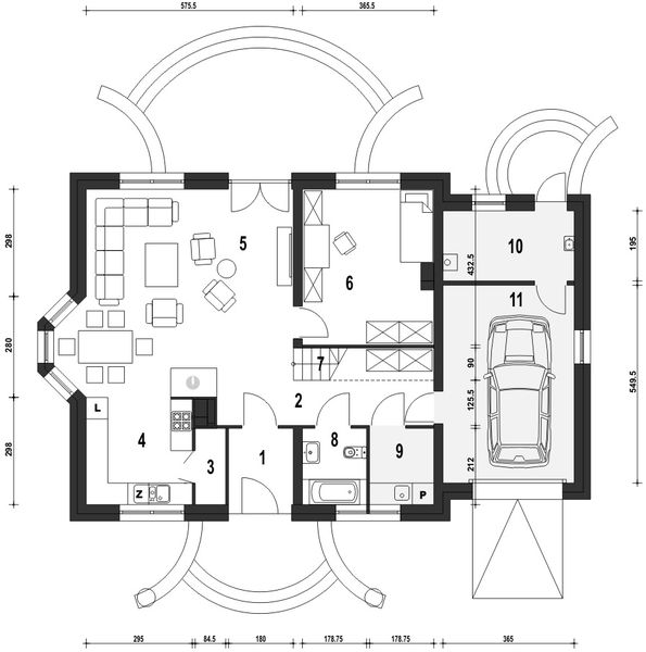 Parter projektu Dom Dla Ciebie 1 w3 z garażem 1-st. [A]