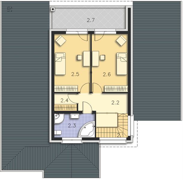 Poddasze projektu Lagos V DCP117d