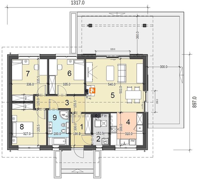 Parter projektu Terrier 2 bez garażu