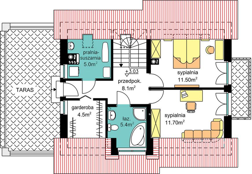 Poddasze projektu BW-03 wariant 6