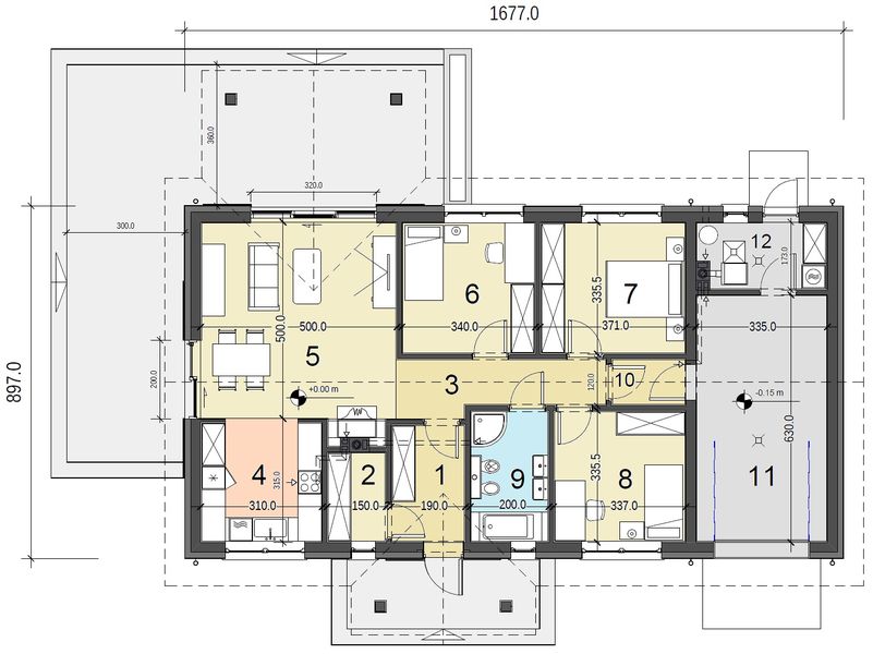 Parter projektu Terrier 3 z garażem