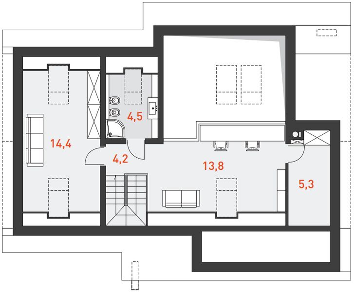 Poddasze projektu Ciekawy 2A