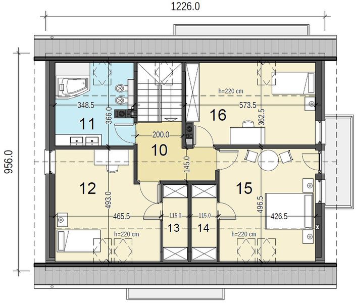 Poddasze projektu Sznaucer 5 z garażem