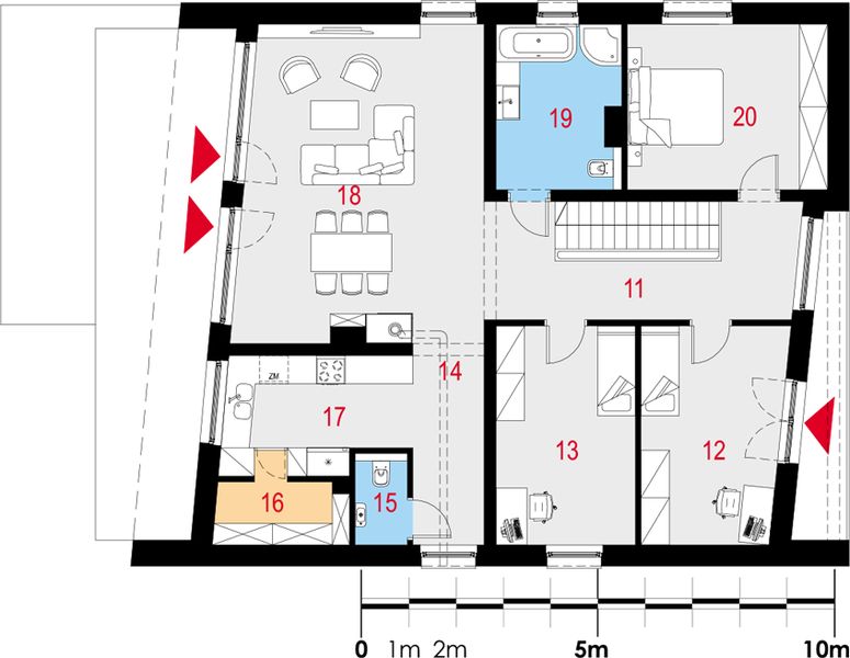 Piętro 1 projektu Obliquus I G1