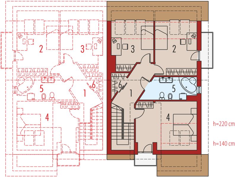 Poddasze projektu Malwa G1 (bliźniak)